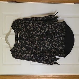 FORTUNE + IVY Collyn Mixed Material Blouse